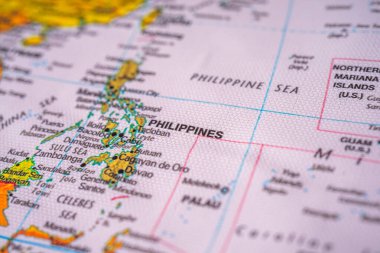 Harita seyahat arkaplan dokusu üzerine Filipinler
