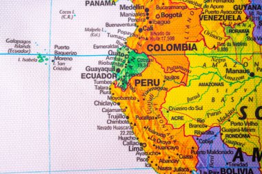 Harita seyahat arkaplan dokusu üzerine Peru