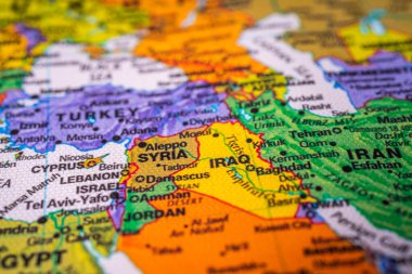 Irak harita seyahat arka plan dokusu üzerine