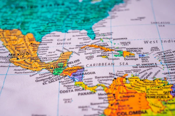 Mittelamerika Auf Der Karte Reisehintergrund Textur — Stockfoto