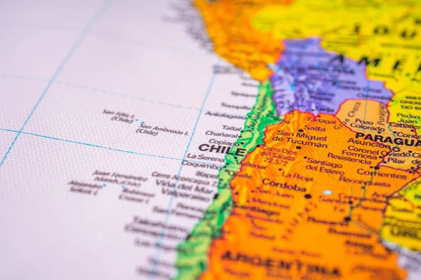 Chile Mapa Viagem Fundo Textura — Fotografia de Stock