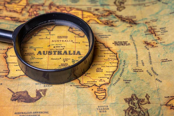 Ausztrália Térképen Háttér — Stock Fotó