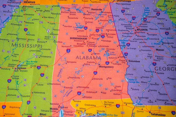 Alabama State Map Travel Background — Stock Photo, Image