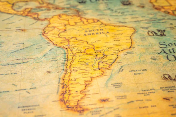 América Del Sur Mapa Del Mundo — Foto de Stock