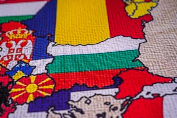 欧洲地图背景上的保加利亚 — 图库照片