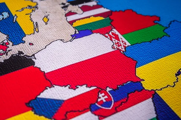Polsko Pozadí Mapy Evropy — Stock fotografie