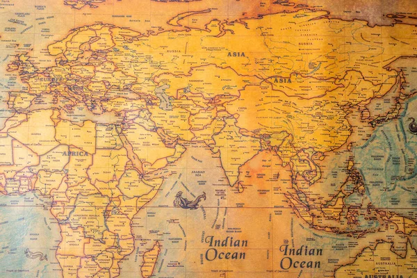 Old vintage retro map of the world
