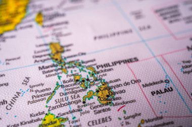 Harita seyahat arkaplan dokusu üzerine Filipinler