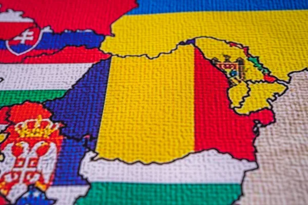 Rumunsko Pozadí Mapy Evropy — Stock fotografie