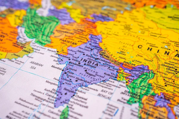 インド地図上の旅行の背景テクスチャ — ストック写真