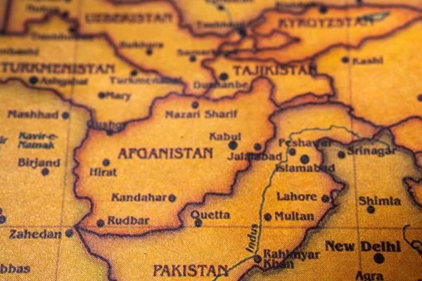 地图背景上的Afganistan — 图库照片