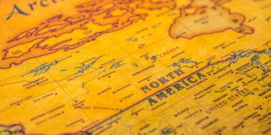 Dünya haritasında Kuzey Amerika