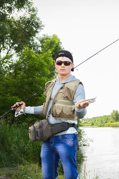 Man fishing — Stock Photo, Image