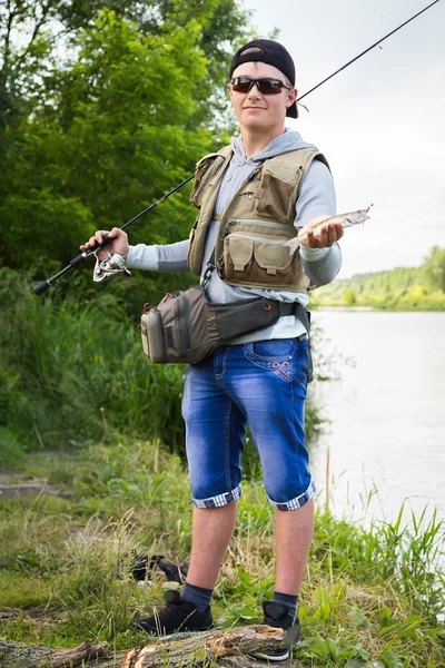 Man fishing — Stock Photo, Image