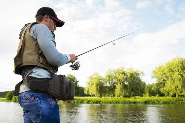 Man fishing — Stock Photo, Image