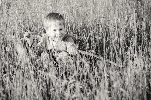 フィールドの少年 — ストック写真