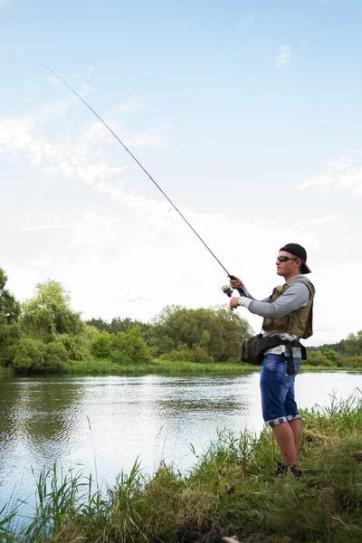 Man fishing — Stock Photo, Image