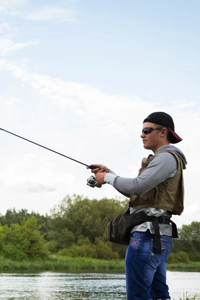 Man fishing — Stock Photo, Image