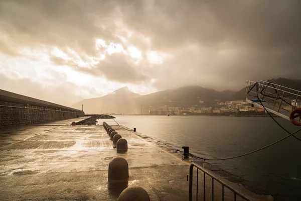 Evening landscape port.