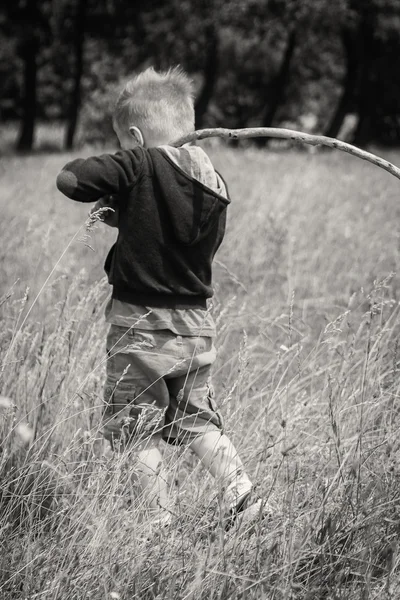 フィールドの少年 — ストック写真