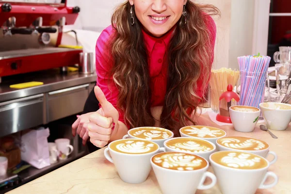 Donna con caffè — Foto Stock