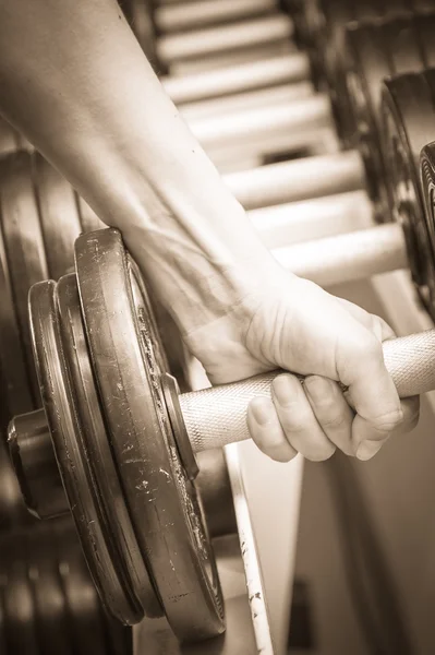 Man op gym — Stockfoto