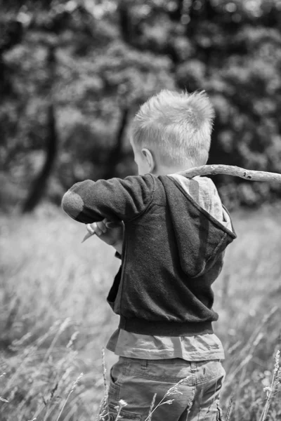 Little boy in a field — Stock Photo, Image