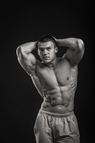 Muscular man bodybuilder