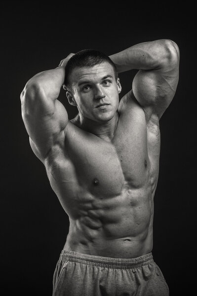Muscular man bodybuilder