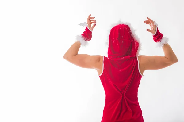 Athletic blonde in a Christmas costume — Stock Photo, Image