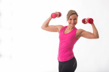 Bir spor giyim güzel atletik sarışın