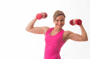 Bir spor giyim güzel atletik sarışın