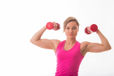 Bir spor giyim güzel atletik sarışın