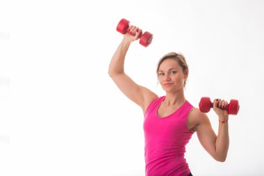 Bir spor giyim güzel atletik sarışın