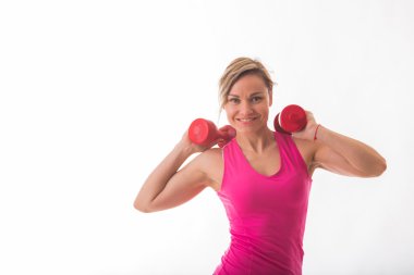 Bir spor giyim güzel atletik sarışın