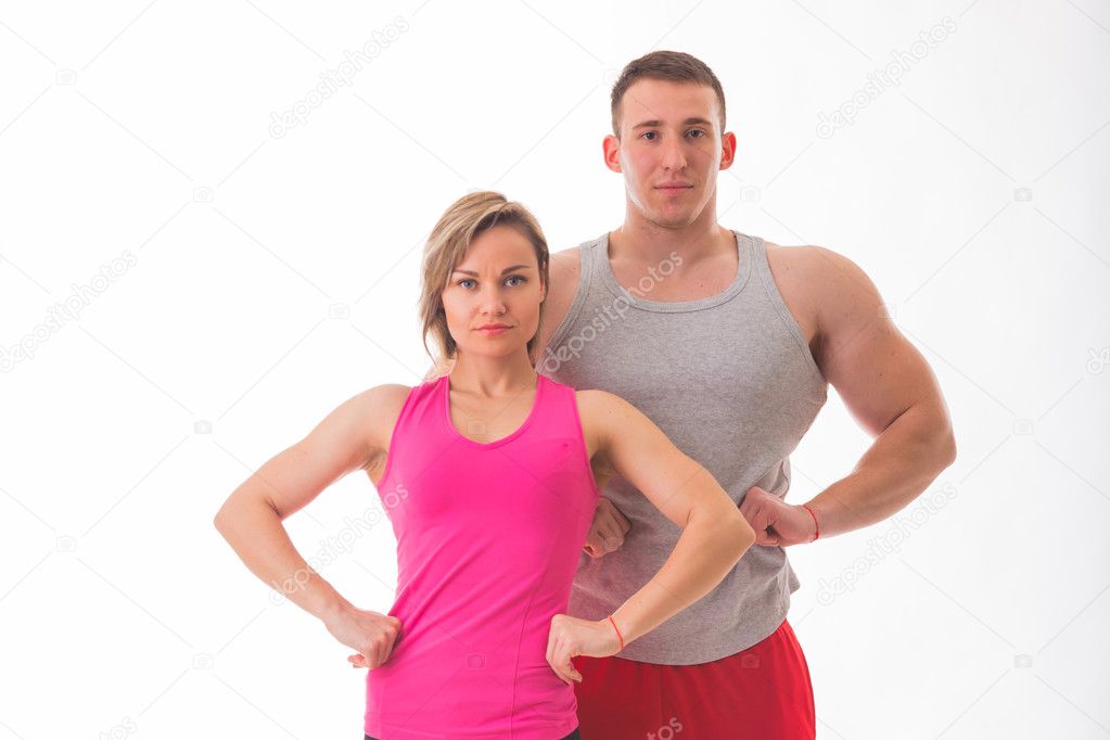 Athletic couple in sportswear