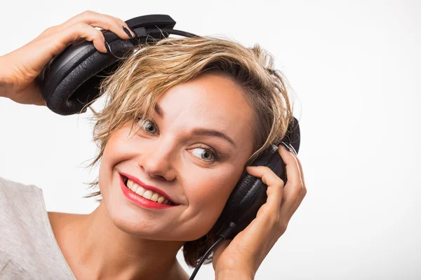 Gorgeous blonde in headphones — Stock Photo, Image