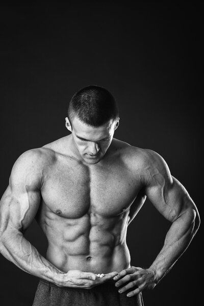 Muscular man bodybuilder