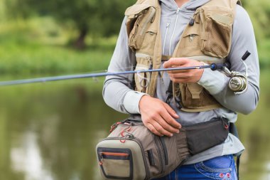 iplik ile balıkçı