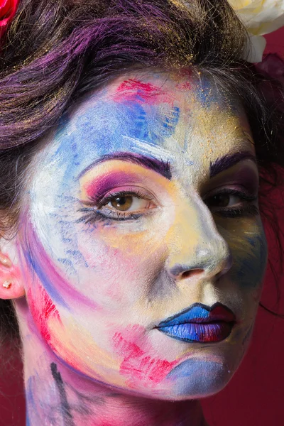 Model with colorful make-up — Stock Photo, Image