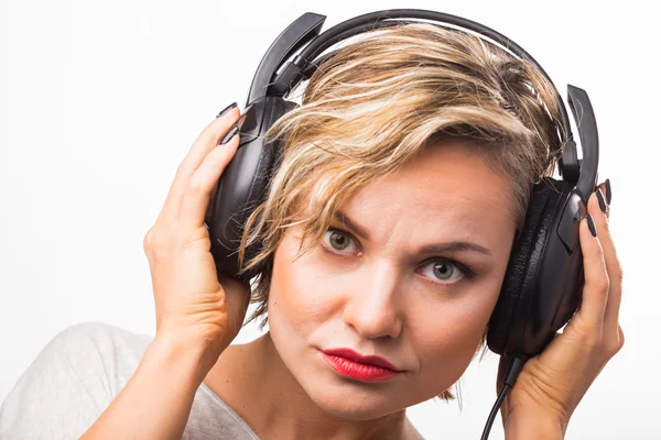 Gorgeous blonde in headphones — Stock Photo, Image