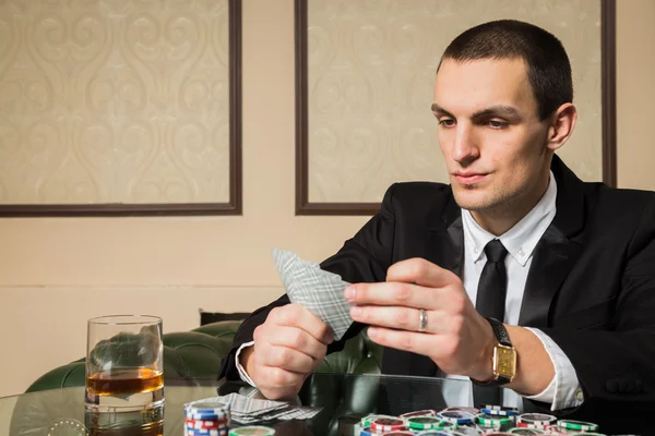 Poker player in the casino Stock Picture