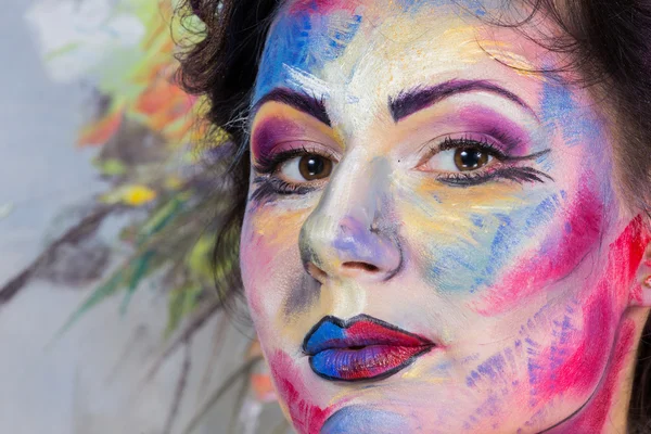 Model with colorful make-up — Stock Photo, Image