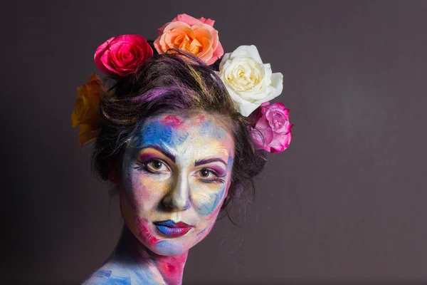 Model with colorful make-up — Stock Photo, Image