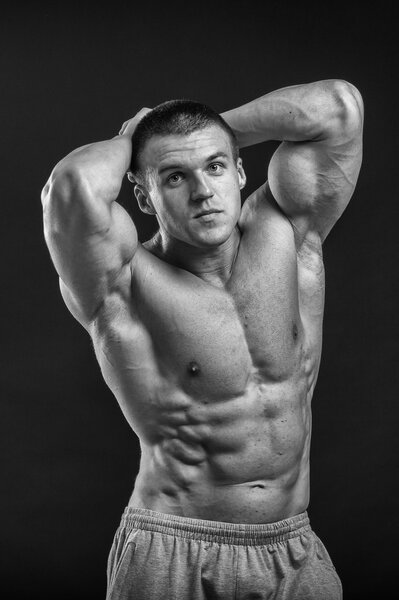 Muscular man bodybuilder