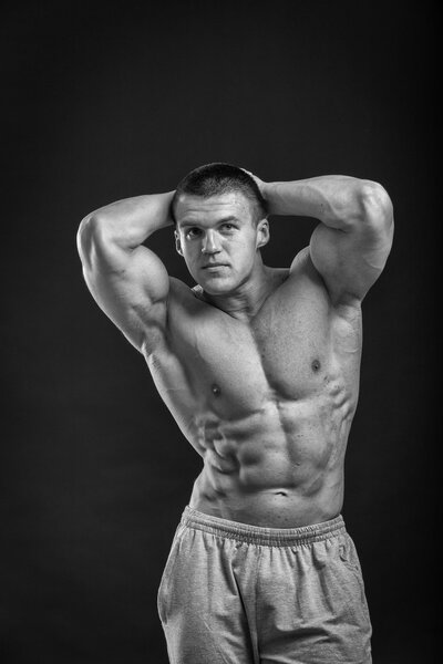 Muscular man bodybuilder