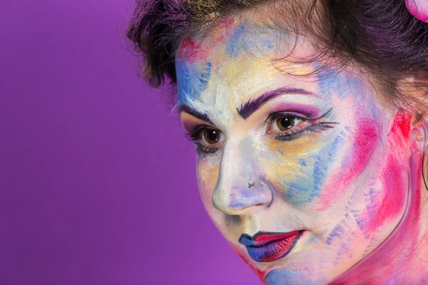 Model with colorful make-up