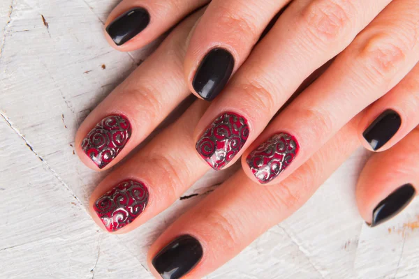 Piękny manicure paznokcie. — Zdjęcie stockowe