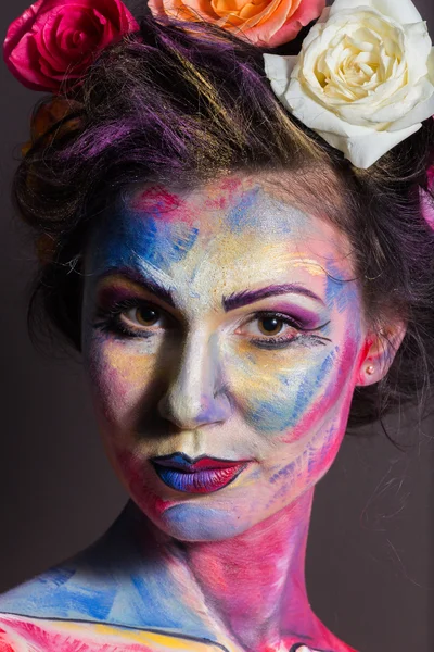 Model with colorful make-up — Stock Photo, Image