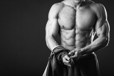 Erkek spor giyim poz ile